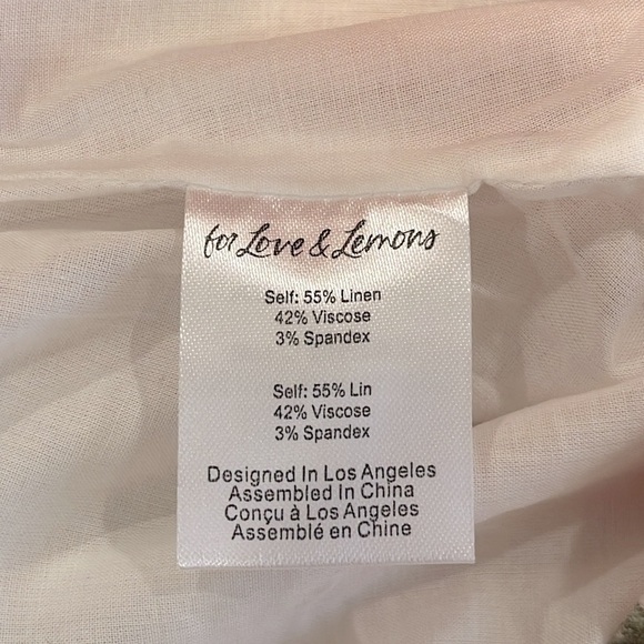 For Love and Lemons Peony Cropped Blouse and skirt set size Large - Picture 9 of 10